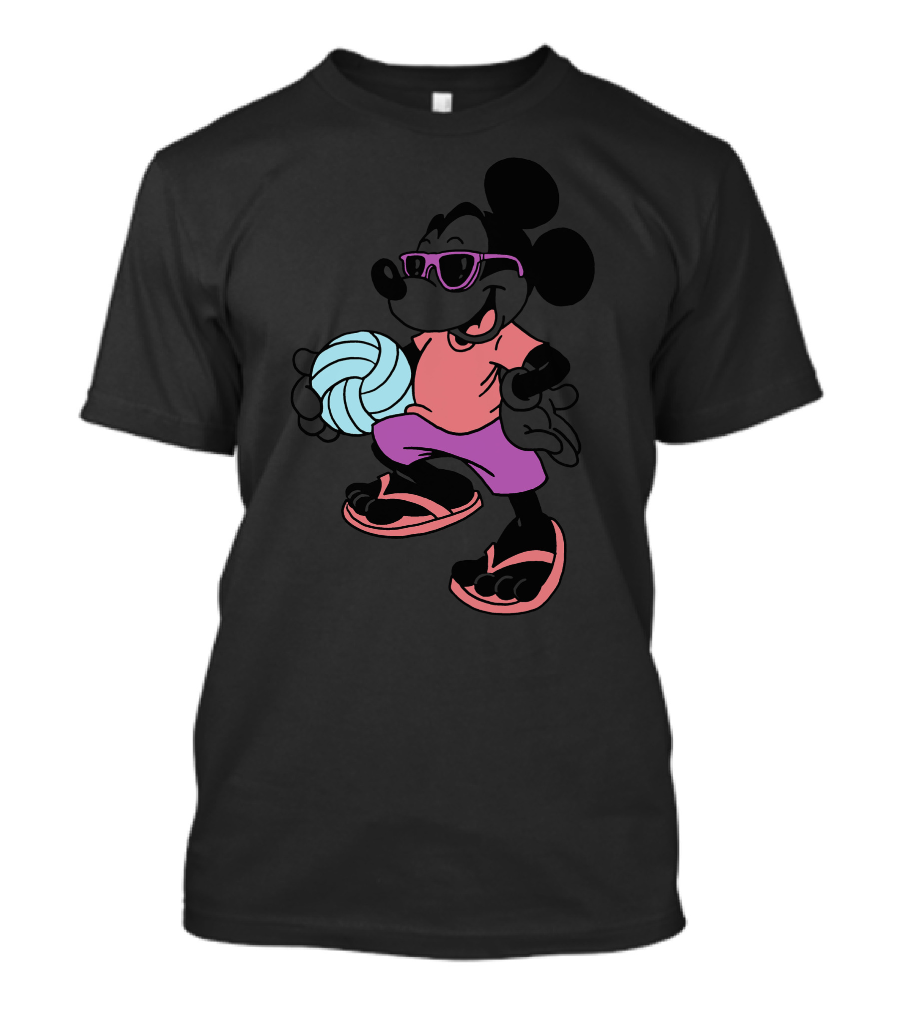 Disney Mickey Mouse Sunglasses Volleyball Playa Vibes T-Shirt