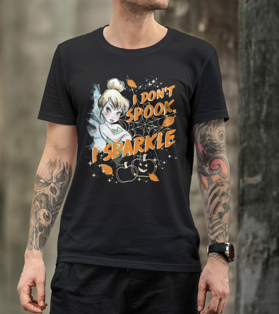 I Don't Spook I Sparkle Disney Peter Pan Tinkerbell Halloween T-Shirt