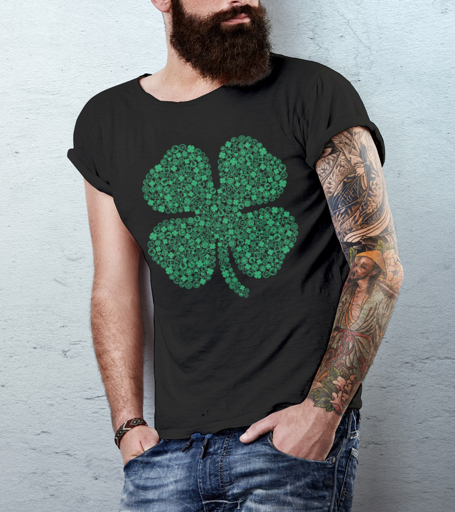 Marvel Hero Symbol Build Up Cloverleaf Icons T-Shirt