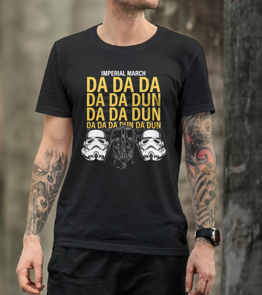 Star Wars Darth Vader Imperial March Da Da Da Stormtrooper Helmets T-Shirt