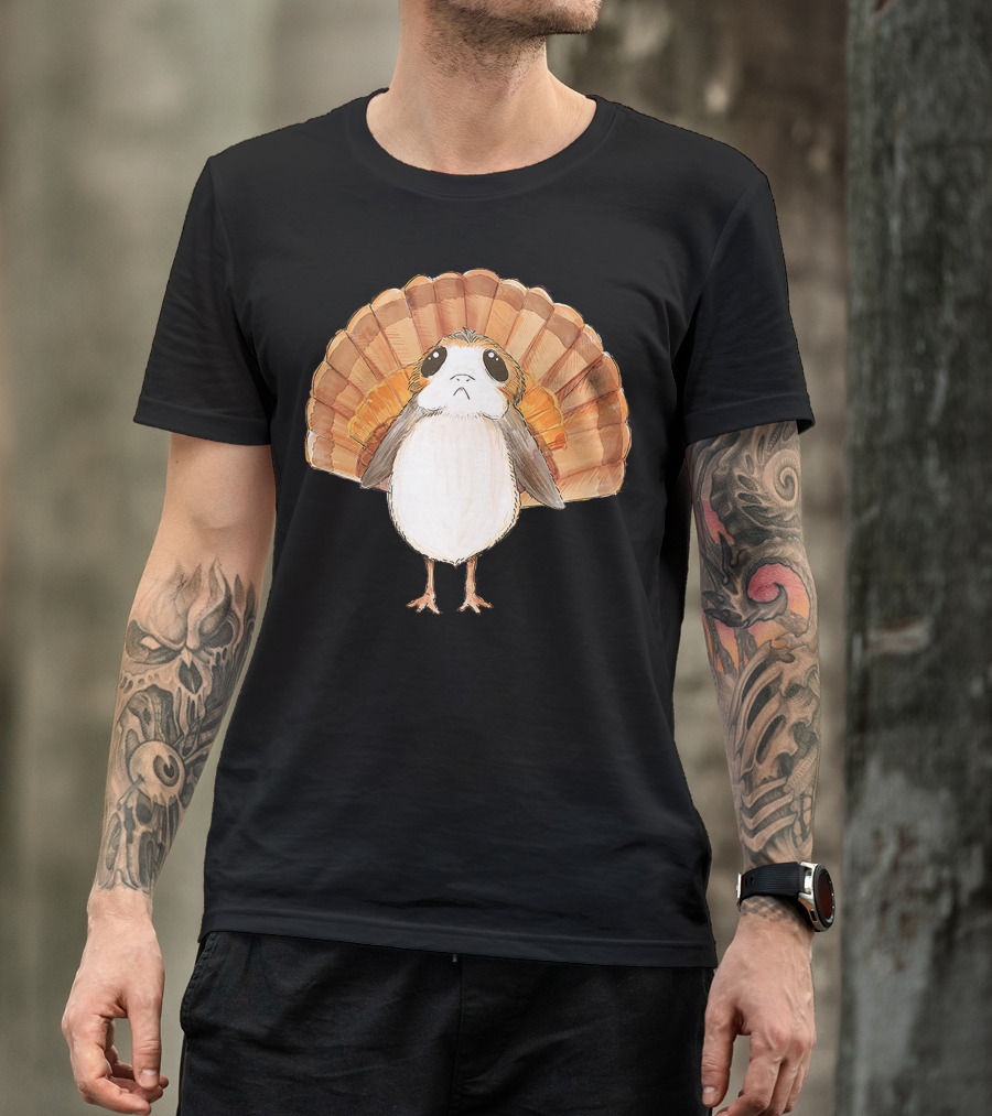 Star Wars Porg Turkey Thanksgiving Feathers T-Shirt