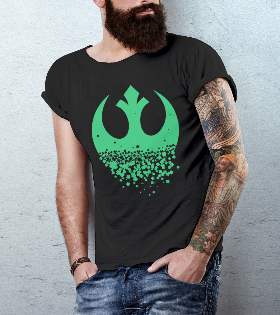 Star Wars Rebel Alliance Saint Patricks Day Clover Emblem T-Shirt