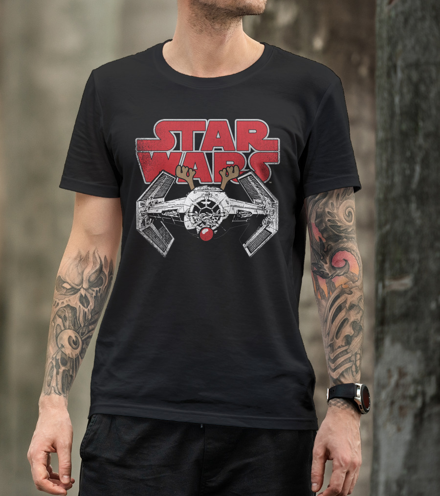 Star Wars TIE Fighter Reindeer Rudolf Christmas Nose T-Shirt