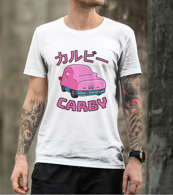 Carby Ruby Innes カルビー Pink Car Character T-Shirt
