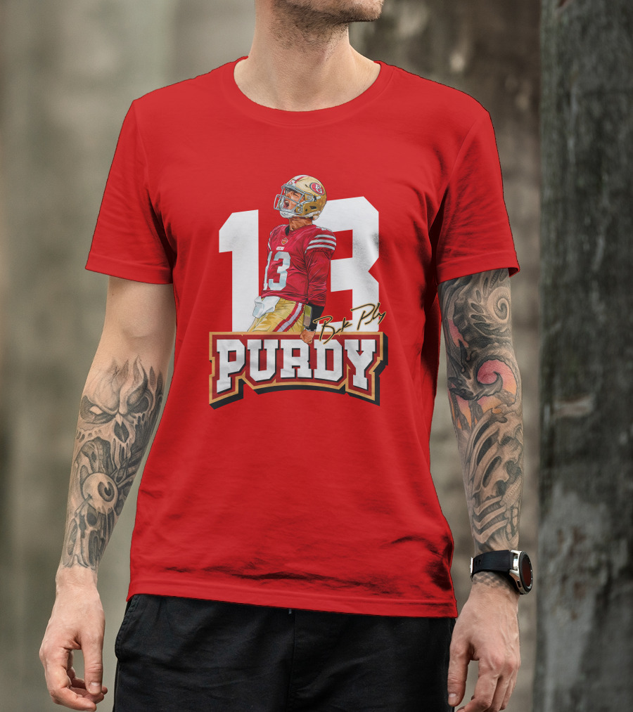 13 Purdy Brock Poly Football Player Red Jersey T-Shirt