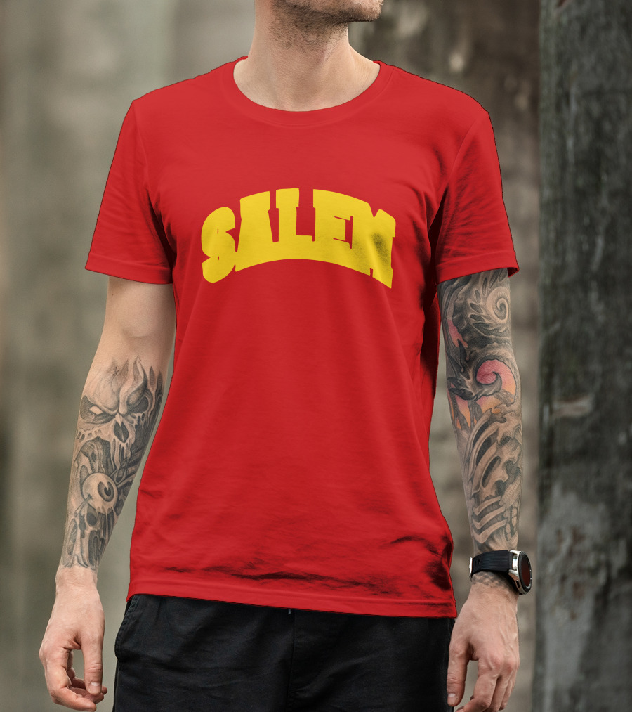Salem Bold Yellow Arch On Red T-Shirt