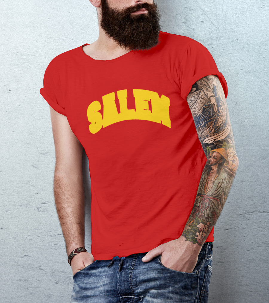 Salem Bold Yellow Arch On Red T-Shirt