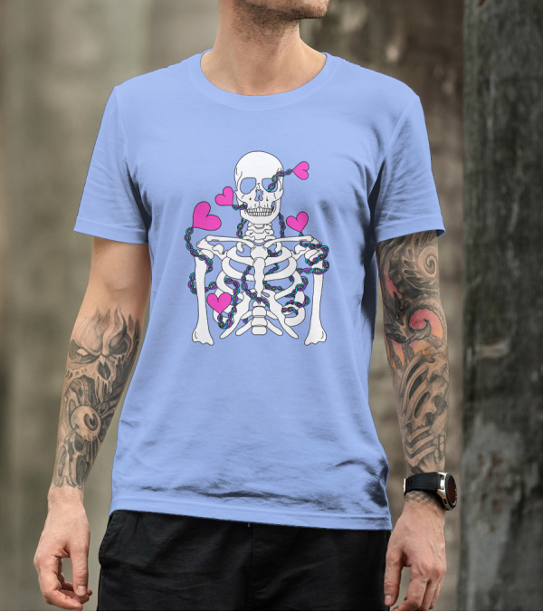 Lany Merch Tie Dye DNA Skeleton Hearts T-Shirt