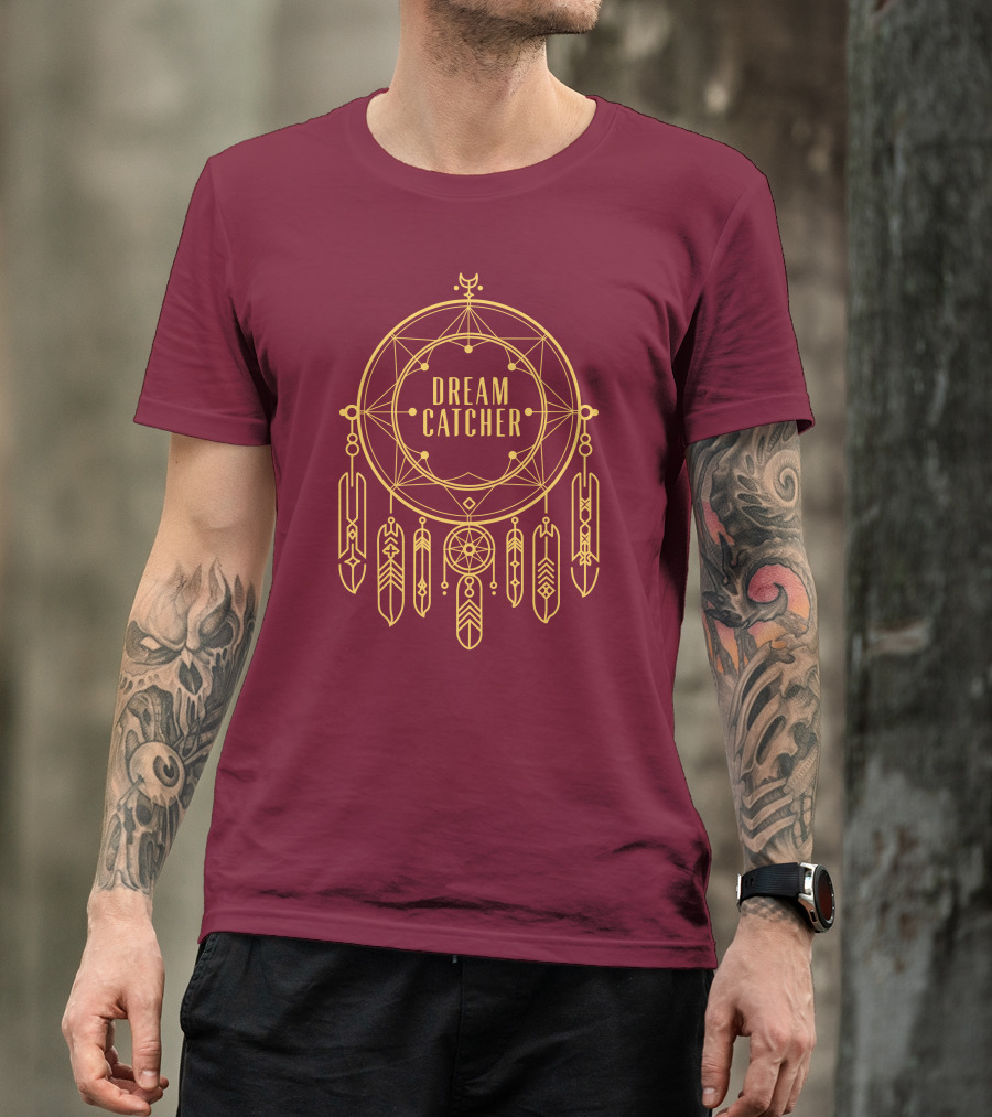Dreamcatcher Merch Dream Catcher Geometric Feather T-Shirt