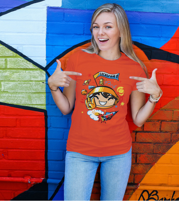 Socksfor1 Chibi Astronaut Space Adventure Merch T-Shirt