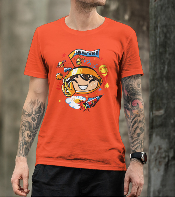 Socksfor1 Chibi Astronaut Space Adventure Merch T-Shirt