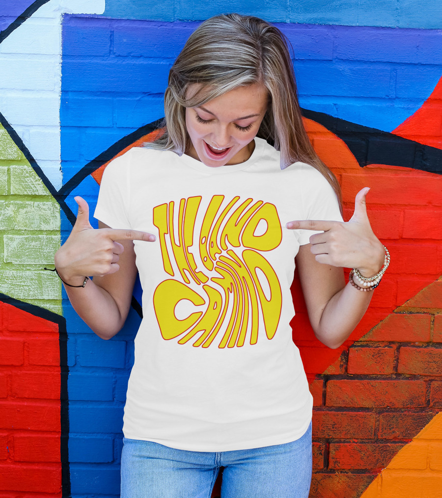 The Band Camino Groovy Textual Yellow And Red Psychedelic Style Merchandise T-Shirt