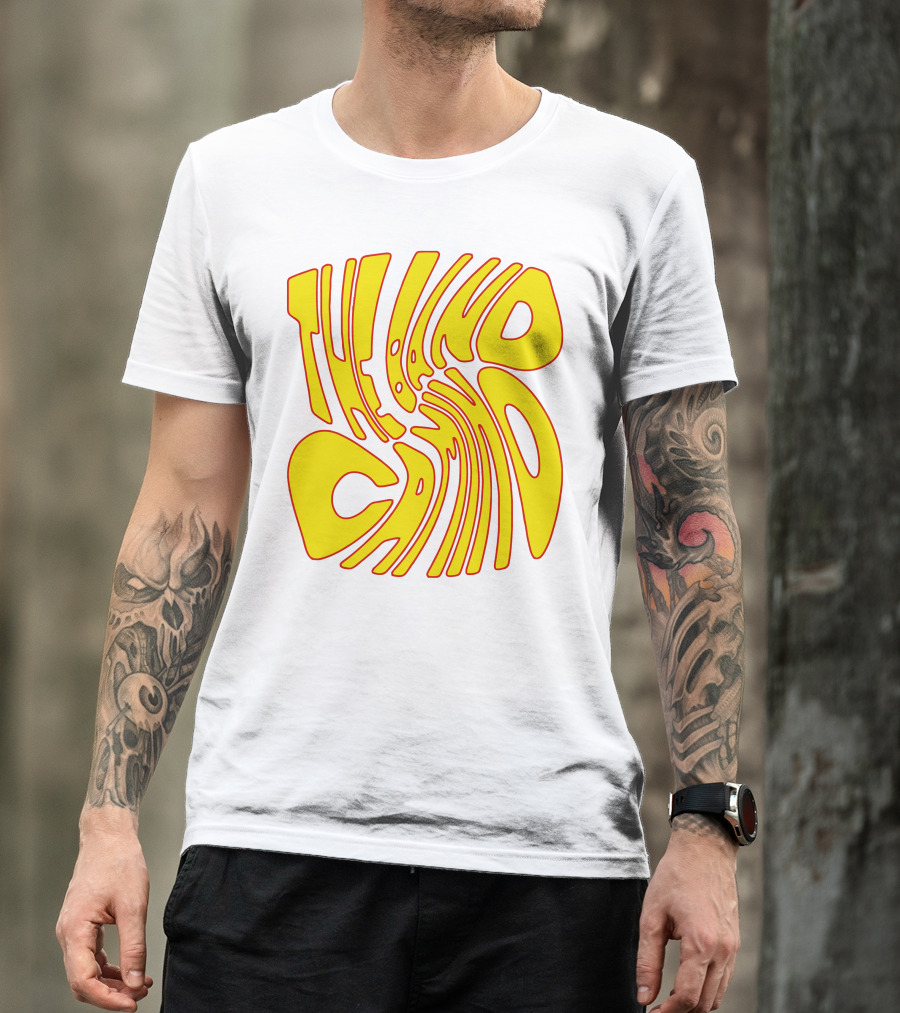 The Band Camino Groovy Textual Yellow And Red Psychedelic Style Merchandise T-Shirt