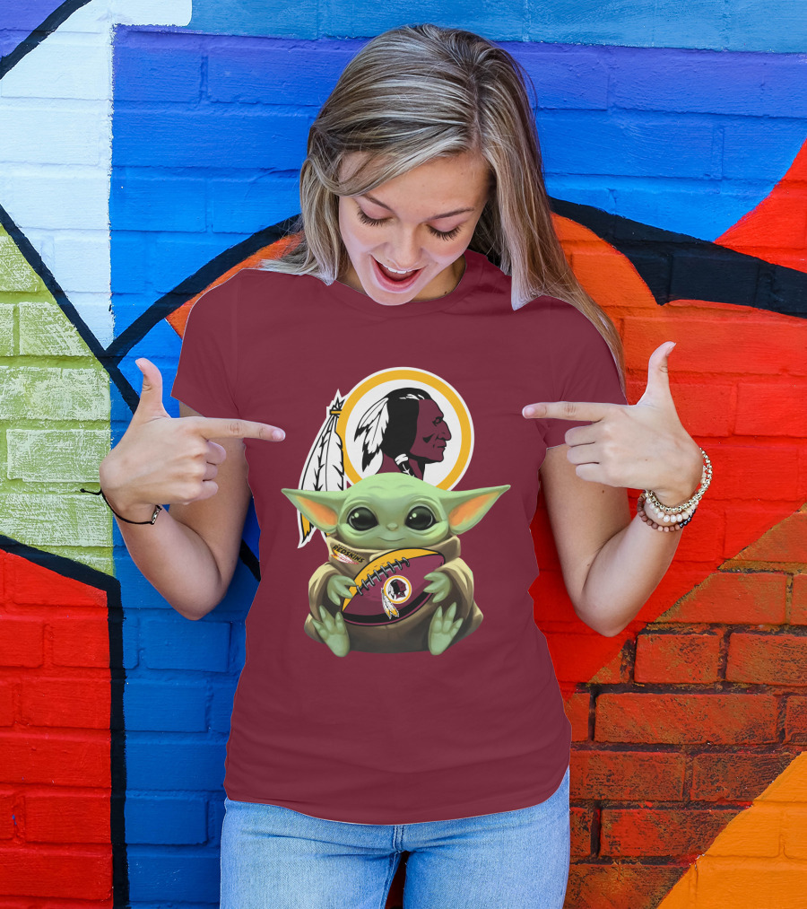 Washington Redskins Baby Yoda Football Fan Collectible T-Shirt