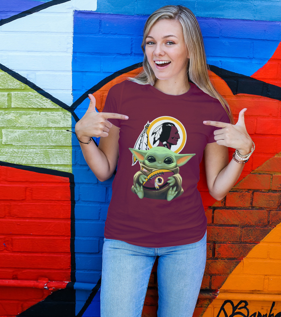 Washington Redskins Baby Yoda Football Fan Collectible T-Shirt