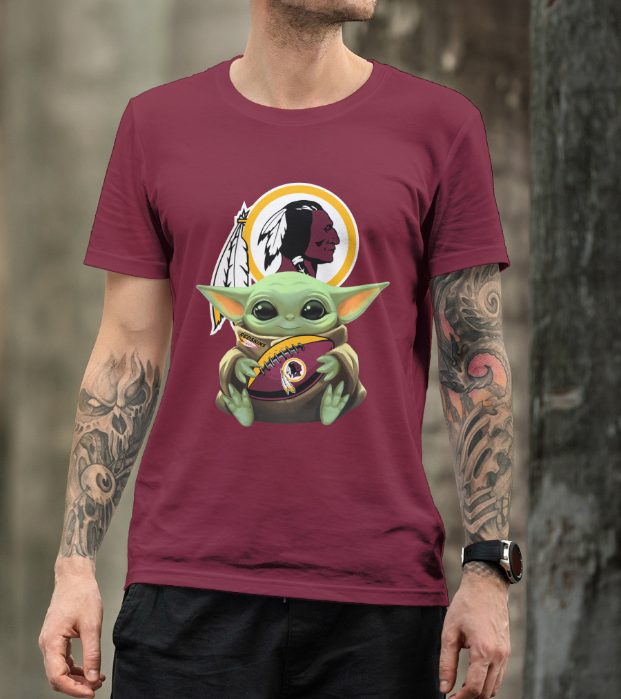 Washington Redskins Baby Yoda Football Fan Collectible T-Shirt