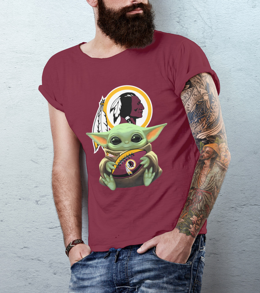 Washington Redskins Baby Yoda Football Fan Collectible T-Shirt