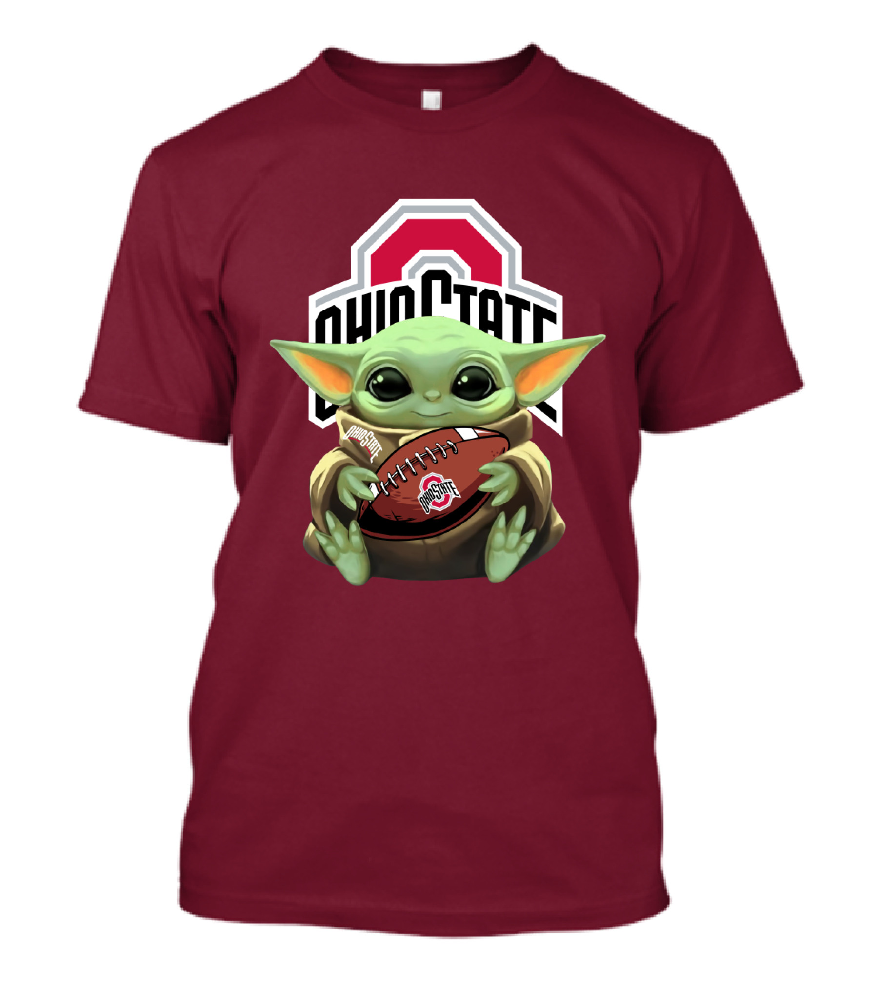 Ohio State Baby Yoda Football T-Shirt