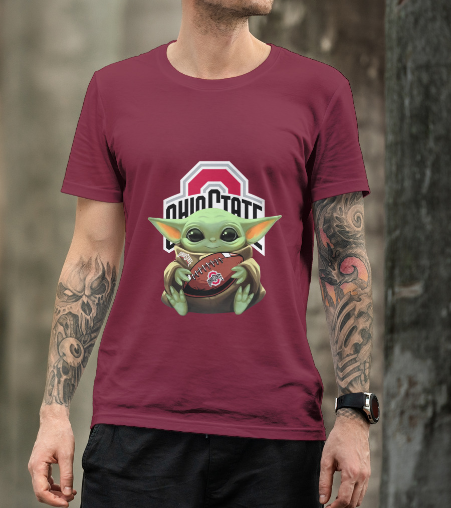 Ohio State Baby Yoda Football T-Shirt