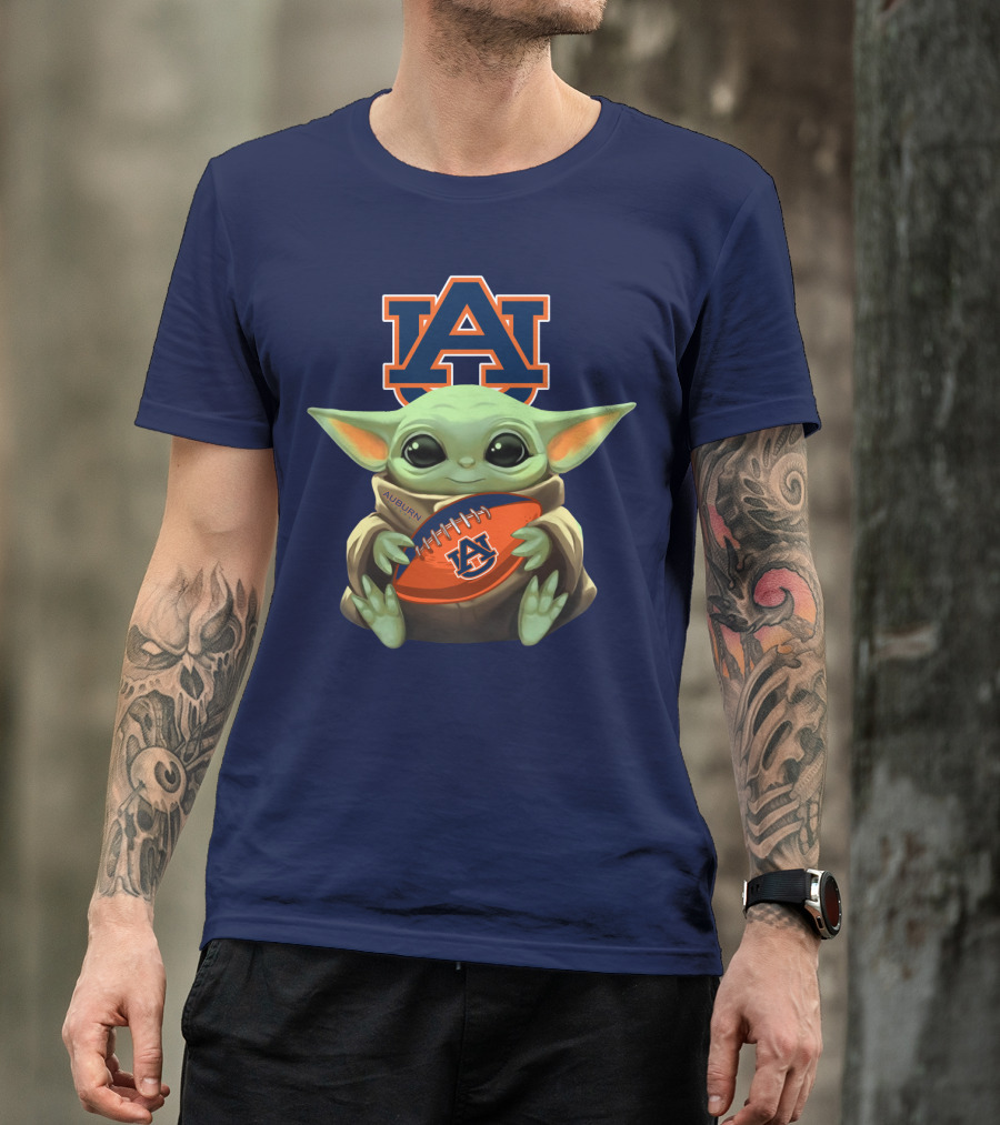 Auburn Baby Yoda Football T-Shirt