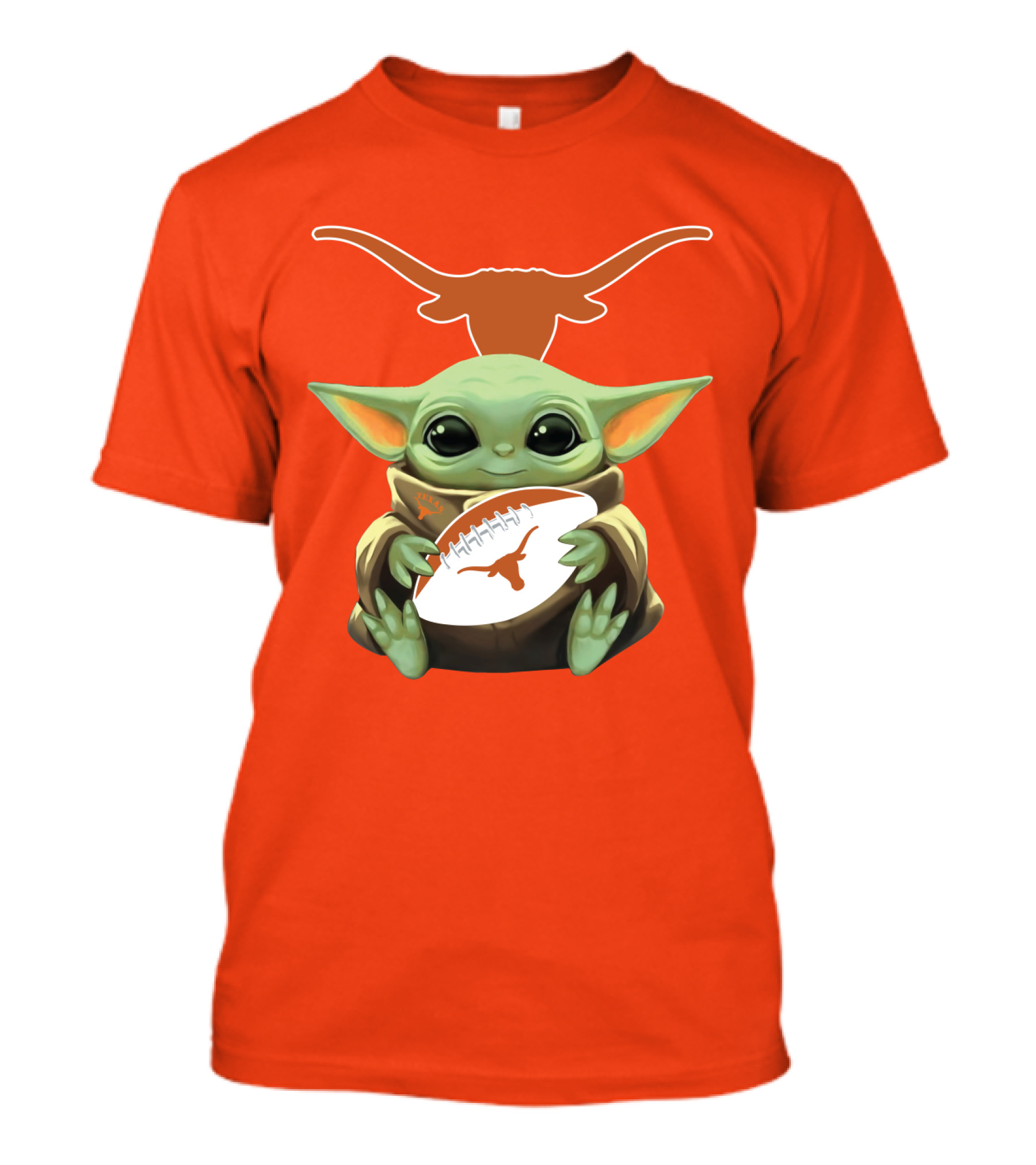 Baby Yoda Texas Longhorns Football T-Shirt