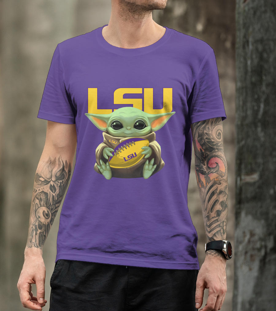 Lsu Baby Alien With Football T-Shirt