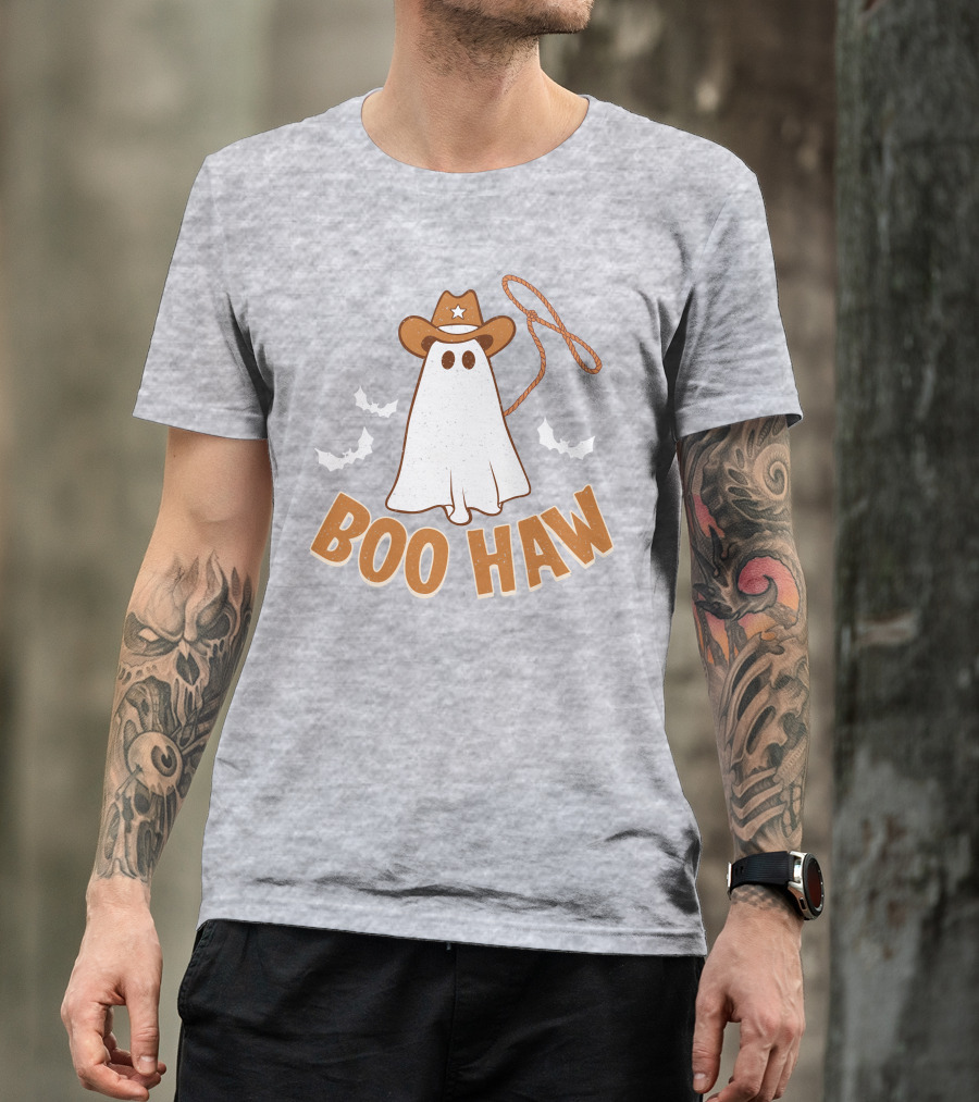 Boo Haw Western Ghost Cowboy Halloween T-Shirt