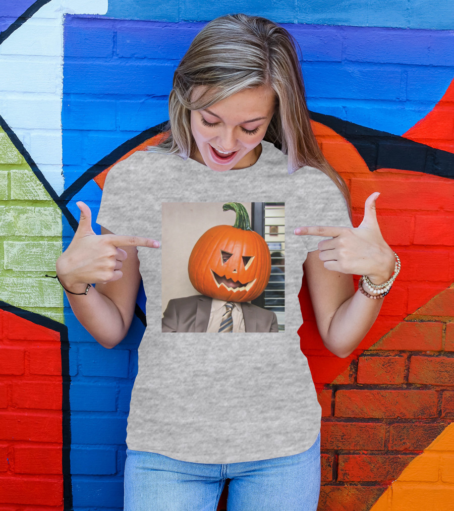 Office Halloween Pumpkin Head Costume T-Shirt