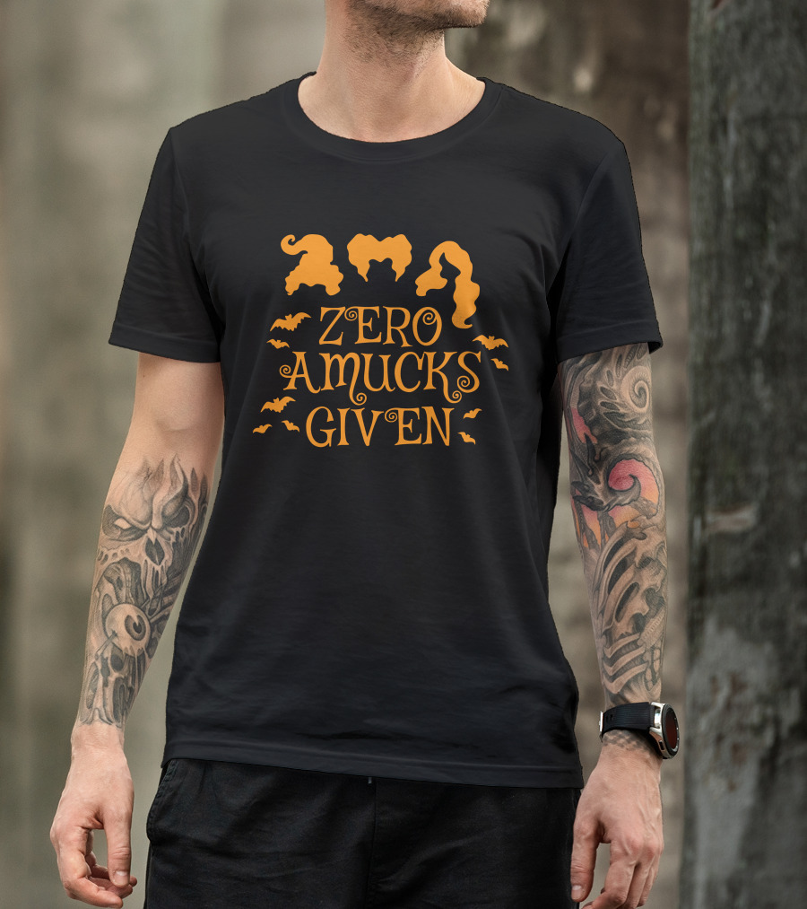 Zero Amucks Given Hocus Pocus Witch Silhouettes And Bats T-Shirt
