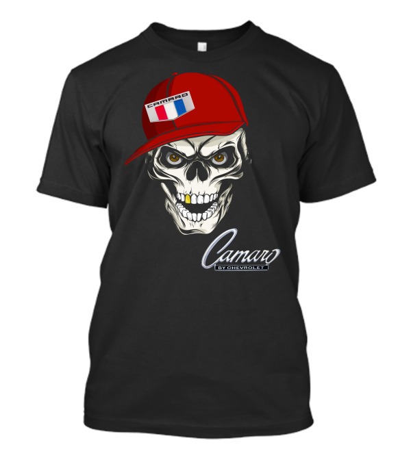Camaro Skull With Red Cap By Chevrolet T-Shirt
