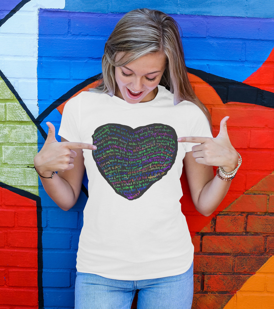 C.P White Heart Shaped T-Shirt