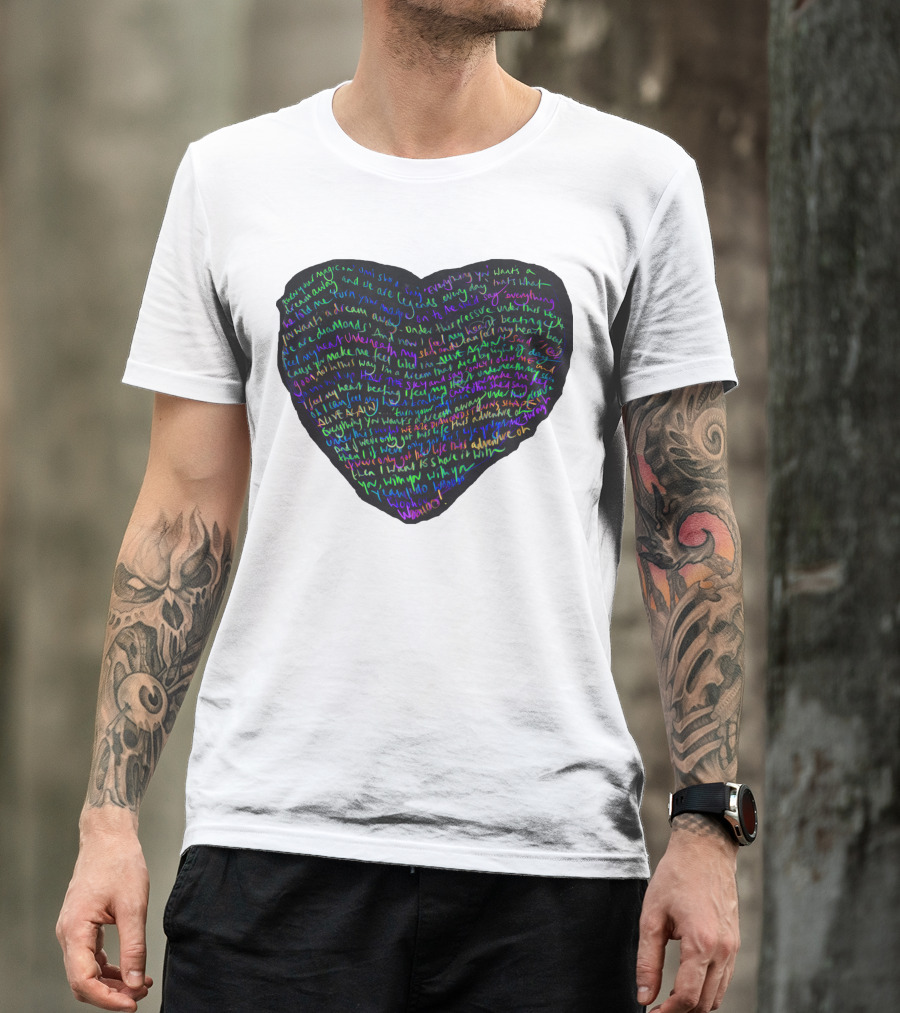 C.P White Heart Shaped T-Shirt