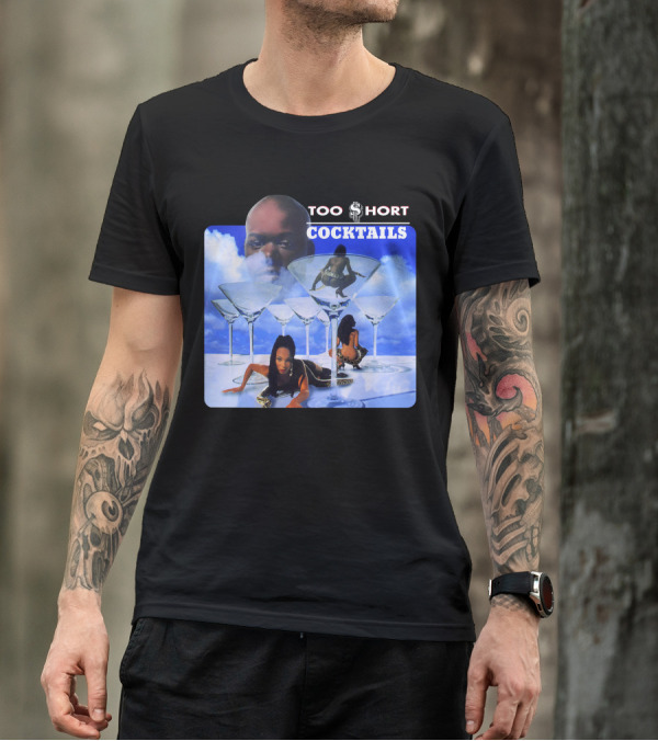 Too Short Cocktails Album Cover Sky And Martini Glasses T-Shirt