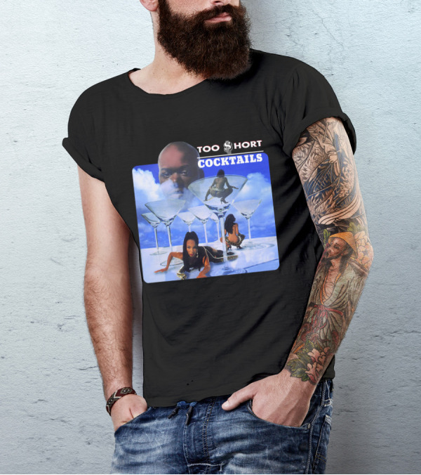 Too Short Cocktails Album Cover Sky And Martini Glasses T-Shirt