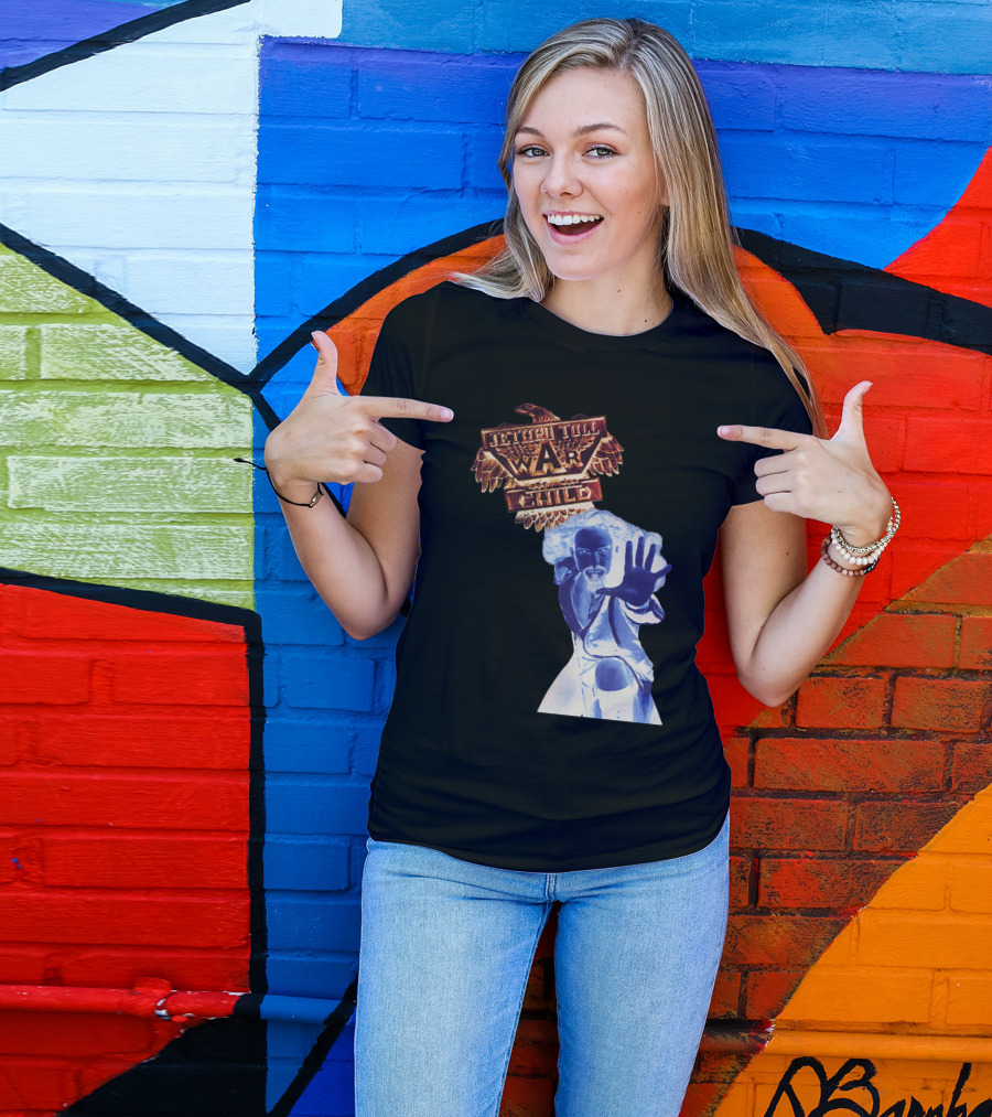 Jethro Tull War Child Eagle Motif With Reaching Figure T-Shirt