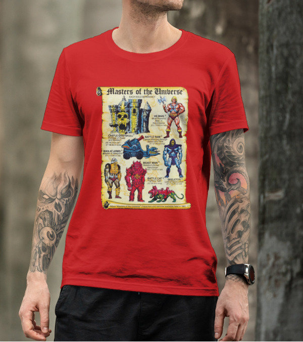 Masters Of The Universe He-Man Castle Grayskull Skeletor Battle Ram Man-At-Arms Beast Man Battle Cat T-Shirt