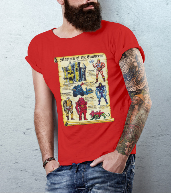 Masters Of The Universe He-Man Castle Grayskull Skeletor Battle Ram Man-At-Arms Beast Man Battle Cat T-Shirt
