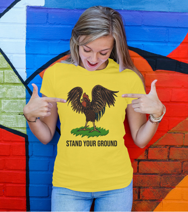 Stand Your Ground Rooster On Grass T-Shirt