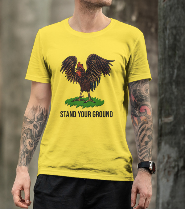 Stand Your Ground Rooster On Grass T-Shirt