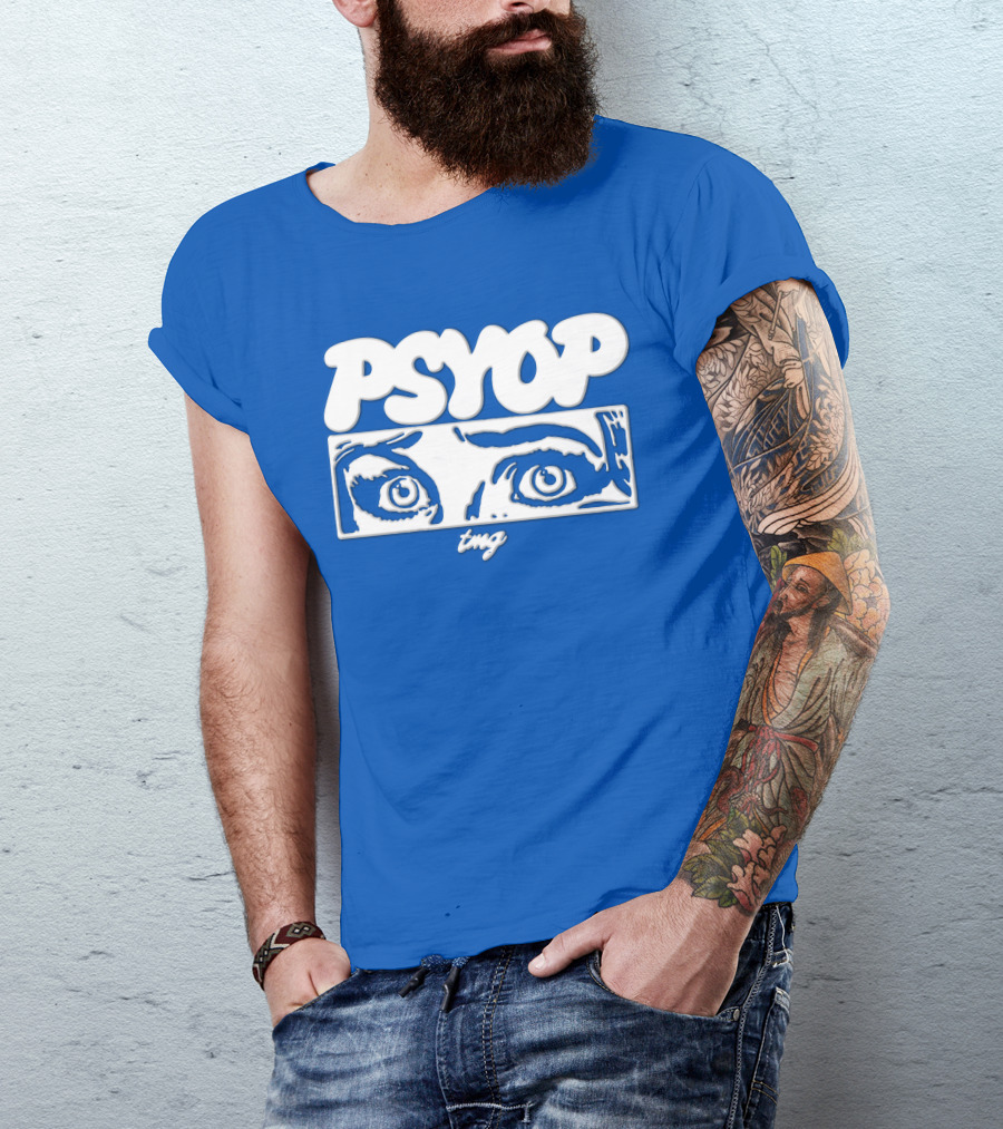 PSYOP TMG Eye Design Crewneck T-Shirt