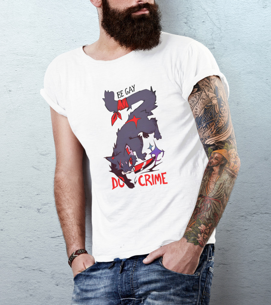 Saltmalkin Merch Laney Be Gay Do Crime Cat T-Shirt