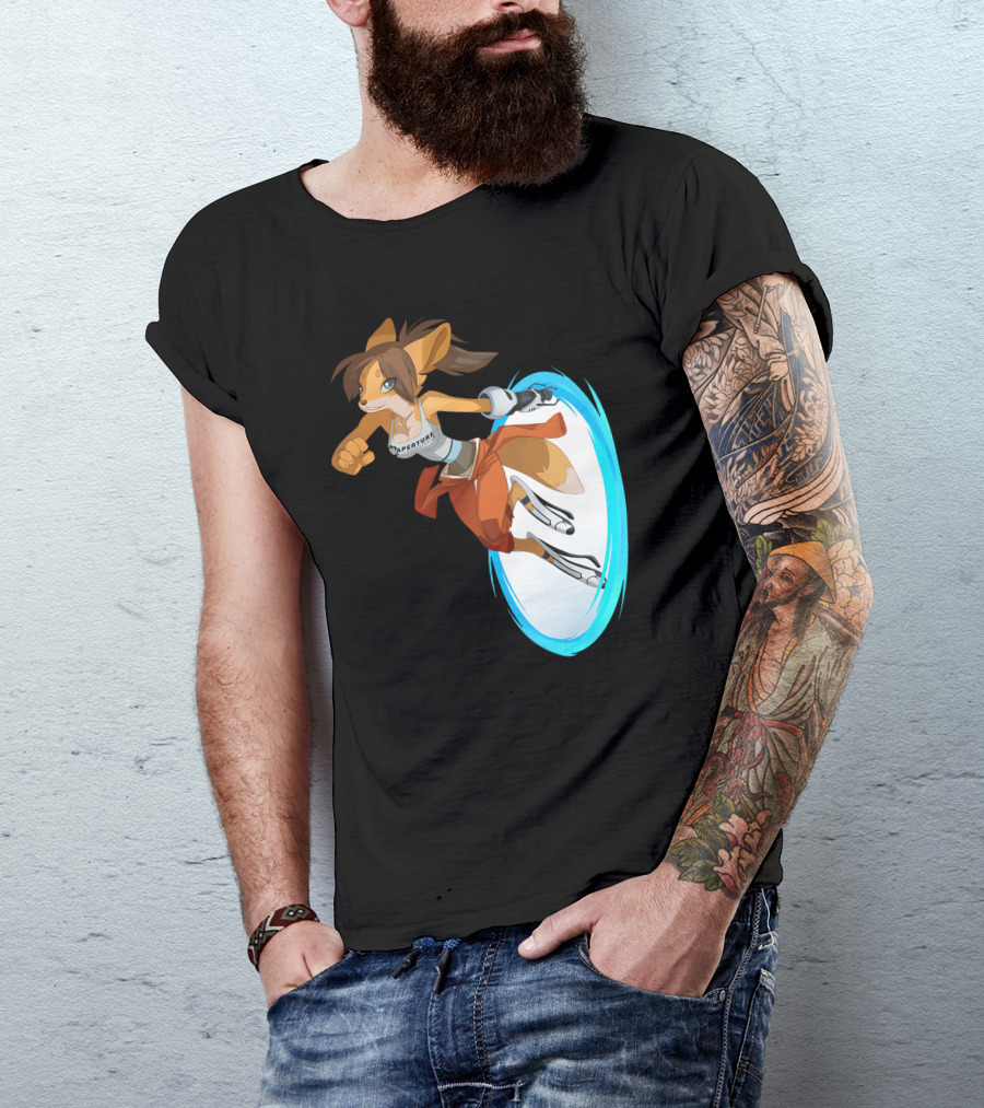 Sajira Aperture Laboratories Fox Chell Stormi Folf Portal Character T-Shirt