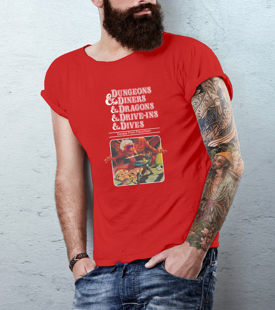 Dungeons Diners Dragons Drive-Ins Dives Escape From Flavortown Fantasy Adventure Cooking Showdown T-Shirt