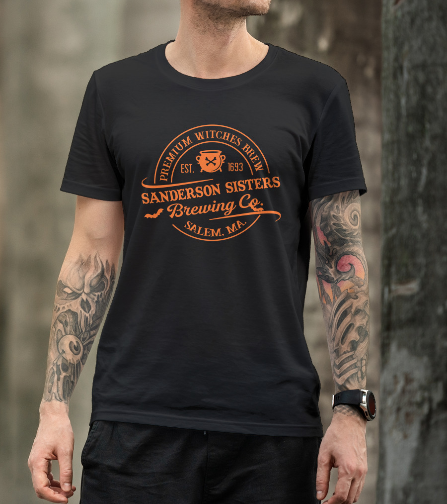 Sanderson Sisters Salem MA Premium Witches Brew Brewing Co Est 1693 T-Shirt
