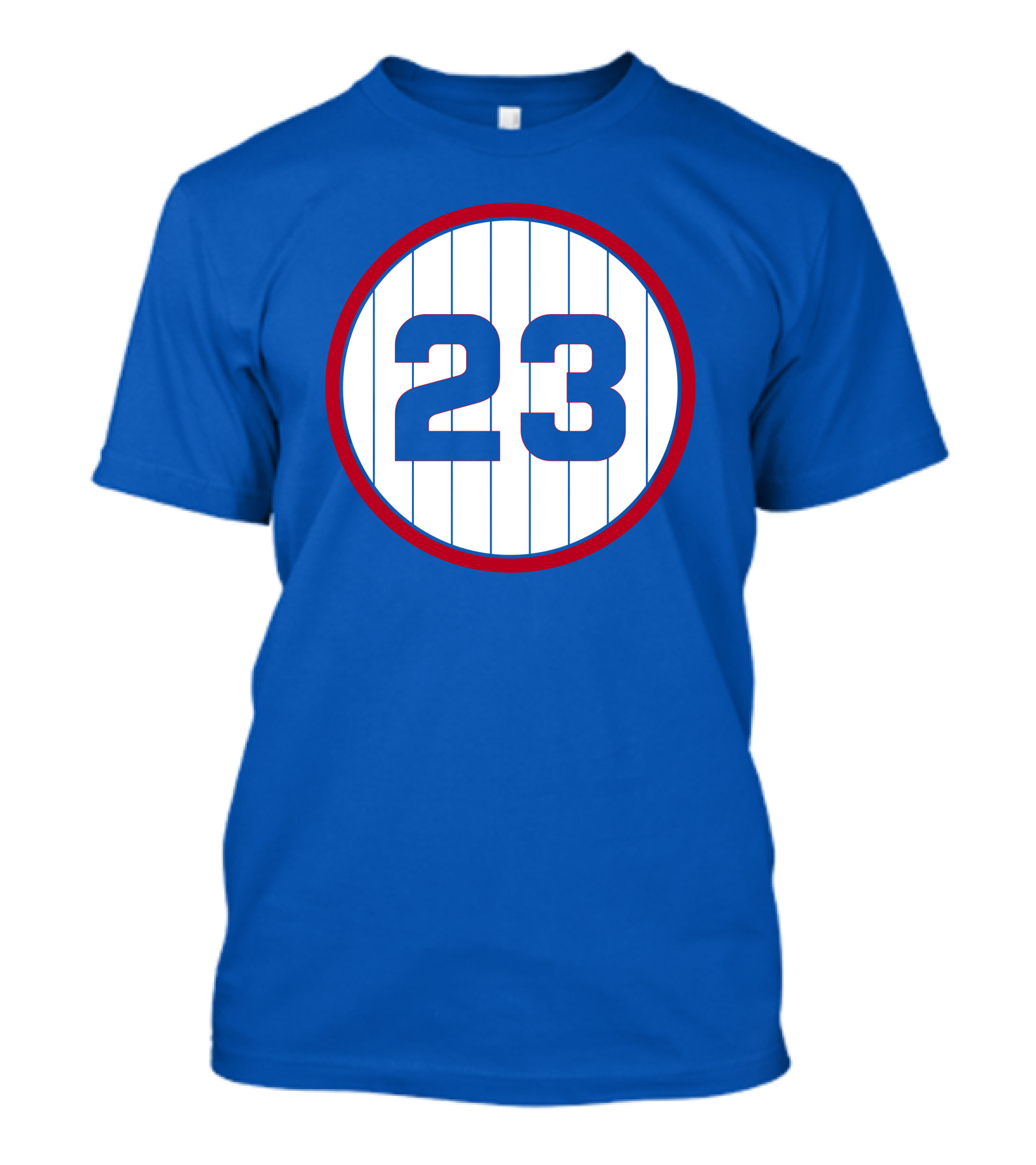 Harry Caray 23 Baseball Number Circle Blue Pinstripe T-Shirt