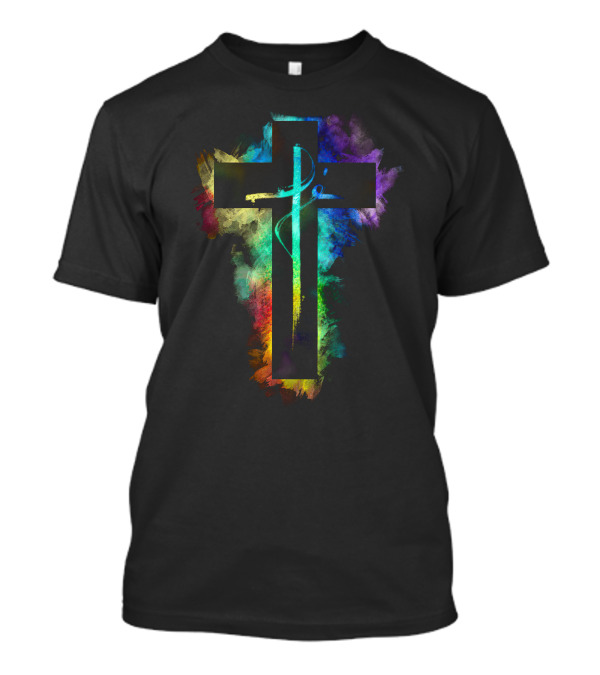 Cross Colorful Multicolor Paintbrush Cross T-Shirt