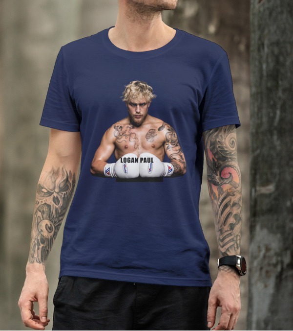 LOGAN PAUL Boxing Pose With Tattoos And Boxing Gloves T-Shirt