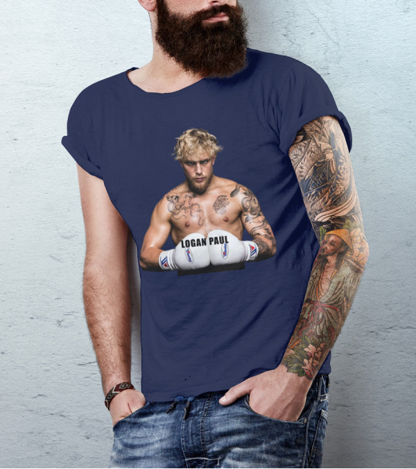 LOGAN PAUL Boxing Pose With Tattoos And Boxing Gloves T-Shirt