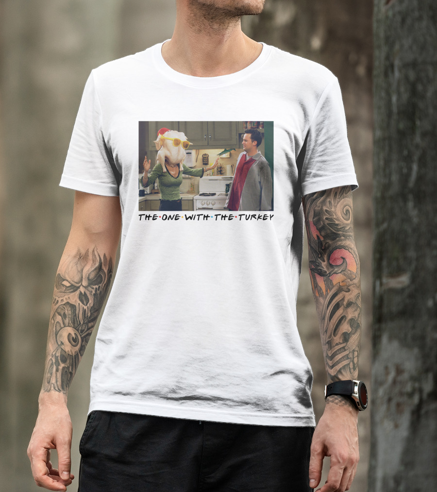 The One With The Turkey Glasses Santa Hat T-Shirt