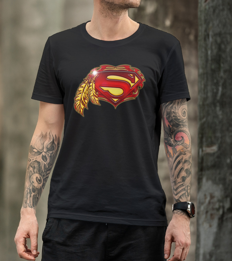 Superman Logo With Native Feather T-Shirt
